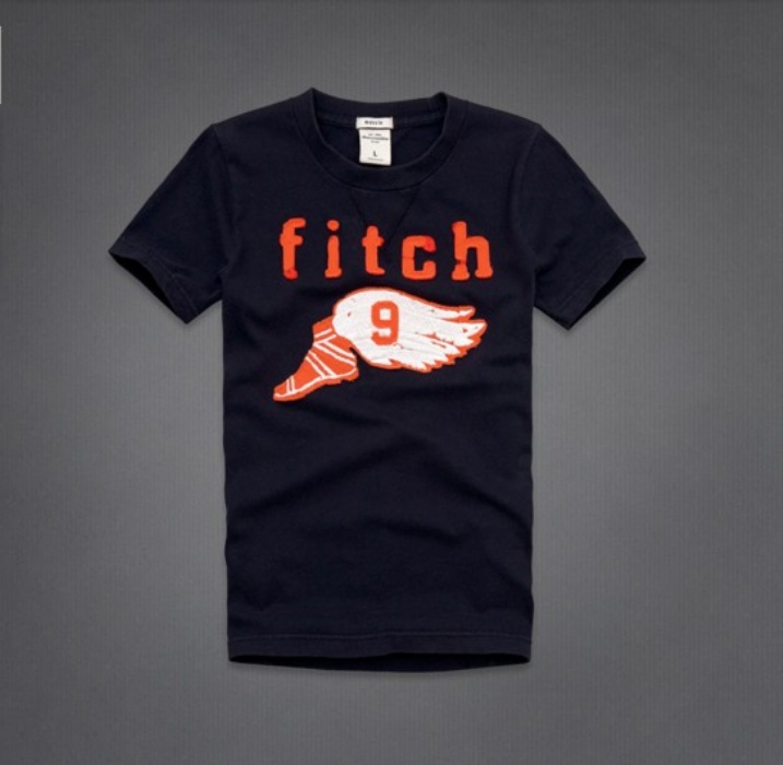 Abercrombie Fitch Hombres De Cuello Redondo Corto Remera AF5208